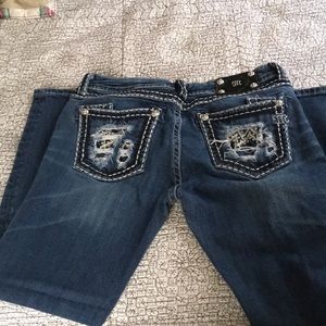 Miss Me size 32X31 straight leg destructed jeans